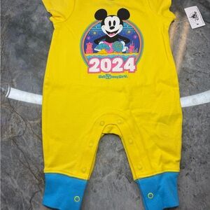 Disney Yellow and Blue Kids Footie NWT 3-6 month Mickey Mouse One Piece Outfit